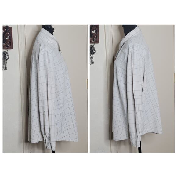 Eileen Fisher Windowpane Ivory Point Collar Lightweight Button Down Shirt✨️XL - Picture 5 of 10